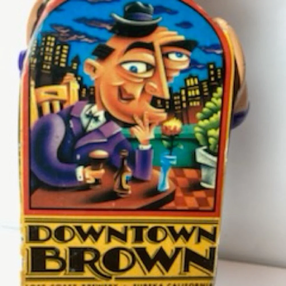 Lost Coast Brewery Downtown Brown Beer Tap Handle Duane Flatmo Art Figural VTG
